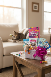 Cat Birthday Basket - Pet Background