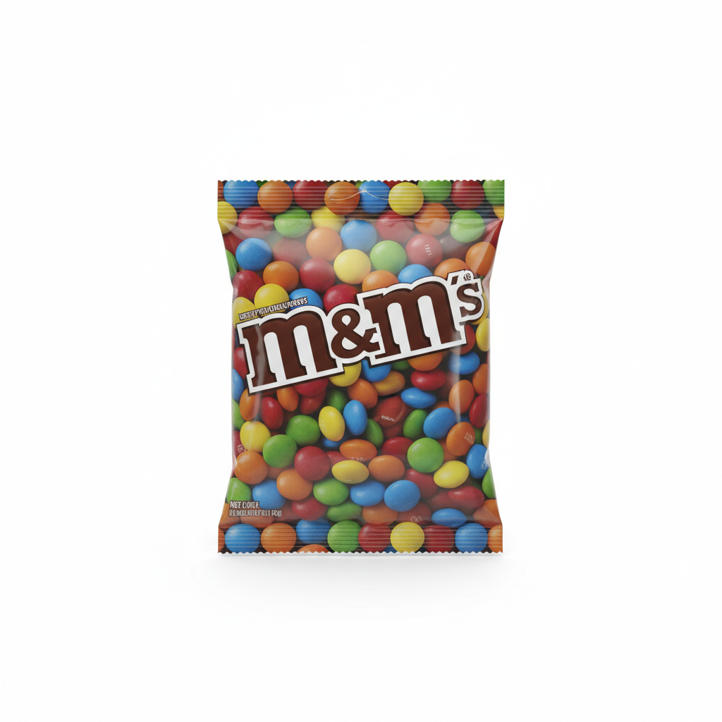 M&Ms colorful candy bag
